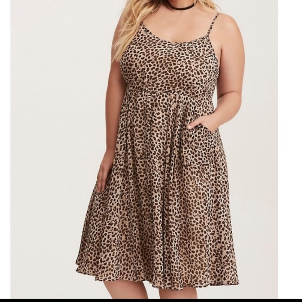 Torrid Plus Size Leopard Print Dress Size 2